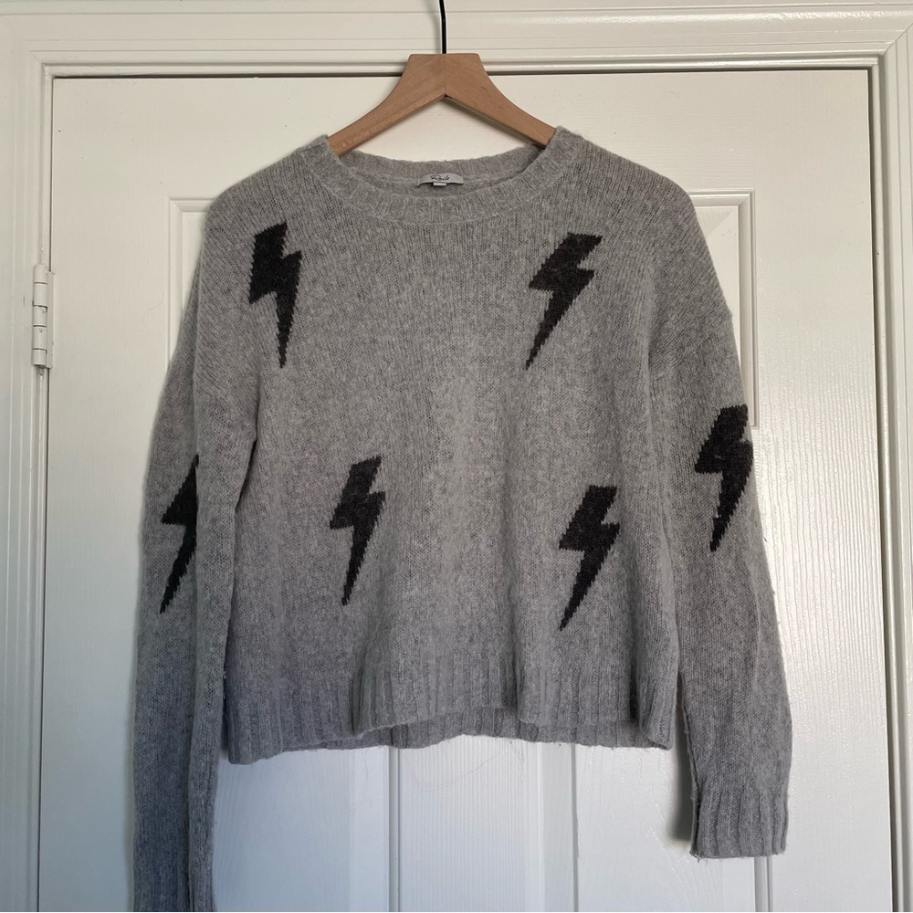 Rails Gray Sweater with Black Lightning Bolts